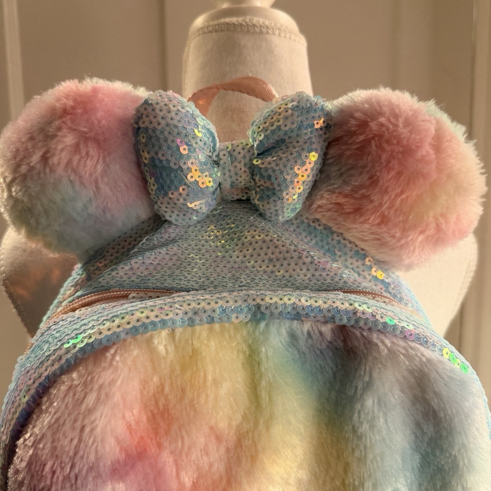 Walt Disney World Minnie Mouse Plush Rainbow Backpack‎ And Rainbow Lunchbox - Picture 6 of 16